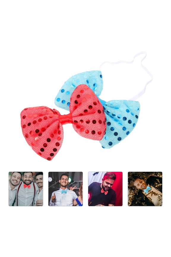Masteelf Luminous Bow Tie for Decoration with Assorted Color LED Flashing Perfect for Party Props and Wedding Accessories 2pcs