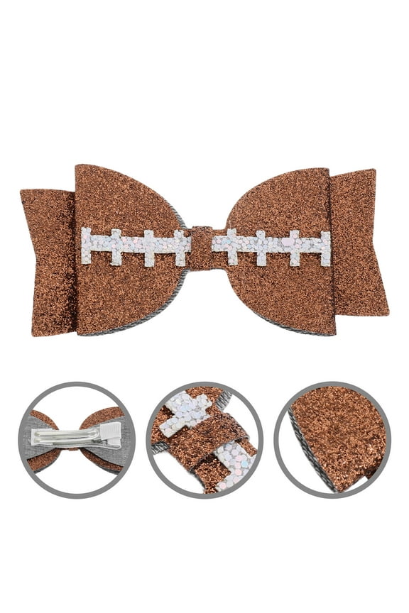 MLINS 2PCS Football Hair Clips Kids Bows Decorative Pins Girls Cute Accessories Sport Bow Hair Bows for Girls