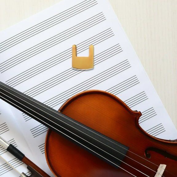 Masteelf MLINS Metal Violin Mute 3/4 4/4 Cello Violin Mute for Violin Viola Practice Parts Golden Fiddle Silent Parts