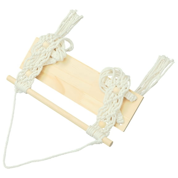 Masteelf  Macrame Hanging Shelf Floating Shelf Wall Flowerpot Shelf Boho Cotton Rope Floating Plants Shelf