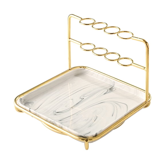 Masteelf  Make Makeup Organizer with Mirror Cosmetic Storage Rack Brush Holder Chic Stand