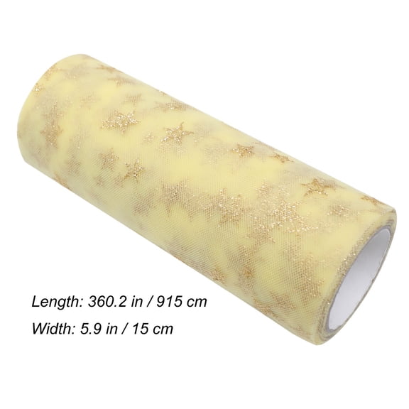 OFFIGAM Party Decoration Tulle Roll Polyester 1Pack for Arches in Golden