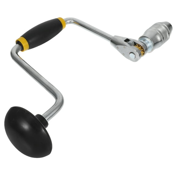 Masteelf Manual Hand Drill with Non-Slip Handle Woodworking Bit Brace Easy to Use Steel Hole Punch Tool for Carpenters and Jewelry Making