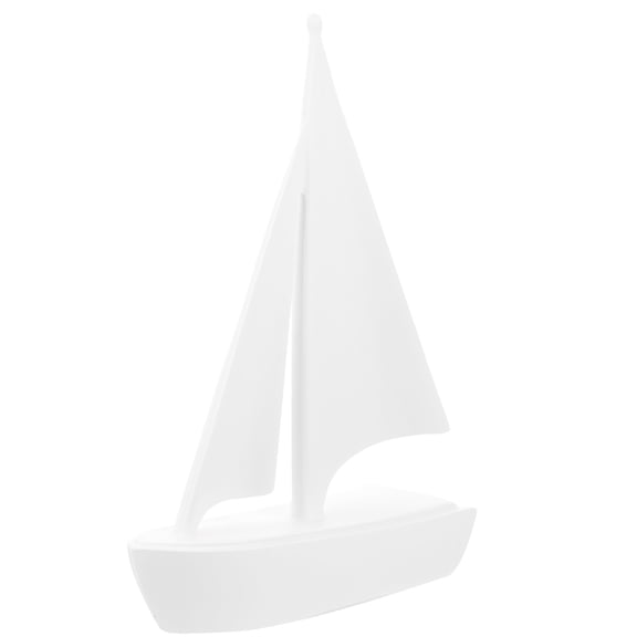 LOLIPPYY Decorative White Resin Sailboat Model for Tabletop Home Office Display