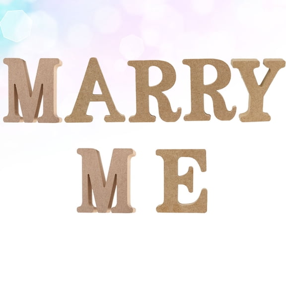 Masteelf Marry Me Decoration Wooden Letter Ornaments for Home Decor Environmentally Friendly Beige 7pcs Set