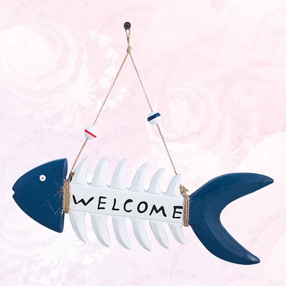 IDEANATEGRATE Wood Wall Decoration Fishbone Shaped Wooden Fishbone Hanging Ornament Multi 1Pcs