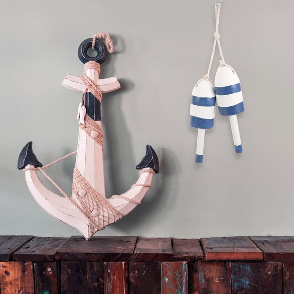 SWETRACE Mediterranean Blue Wooden Wall Float, Fine Workmanship Hanging Art