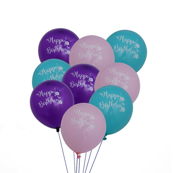 Masteelf Mermaid Party Decoration Supplies with Latex Balloons Assorted Color for Kids Birthday Theme 15 Pieces