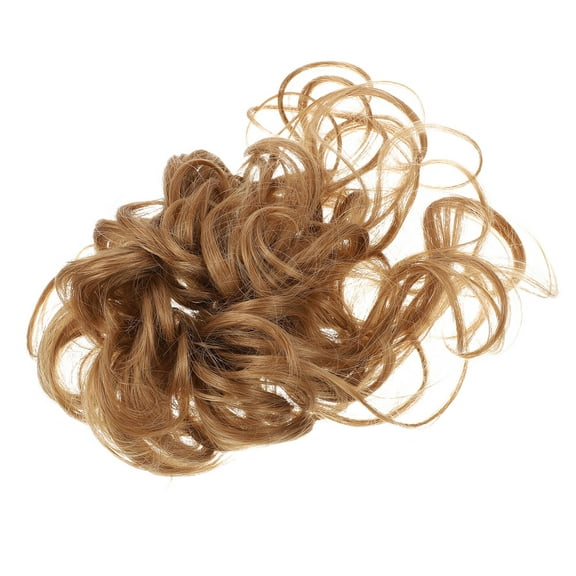 Masteelf  Messy Bun Hairpiece Fake Wavy Wig Curly Wigs Human Child Golden