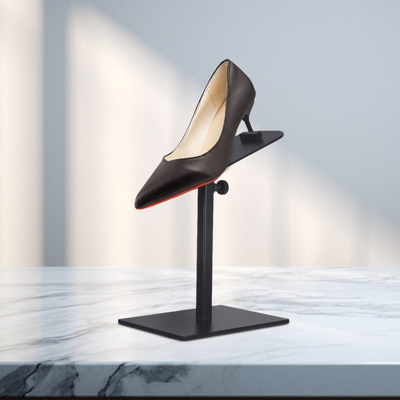 Masteelf Metal Adjustable Shoe Display Stand Stainless Steel Shoe Riser Shoe Organizer Stylish Stainless Steel Shoe Display Riser Stand Height