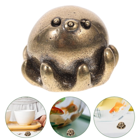 Masteelf Mini Octopus Figurine Cute Brass Sculpture Animal Model Feng Shui Statue Tea Pet Desktop Fish Tank Decor