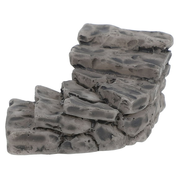 Masteelf Mini Stair Climbing Stone Bend Bridge Stairs 3.50X1.70X1.50CM Grey