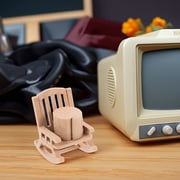 Masteelf Miniature Dollhouse Furniture Set - 1 Set of Rocking Chairs and Table Plastic Accessories for Dollhouse Decoration