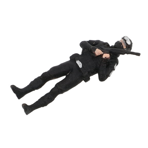 Masteelf Miniature Policeman Action Figure Micro Landscape Decorations Policeman Model Halloween Resin Miniature Garden Figurines