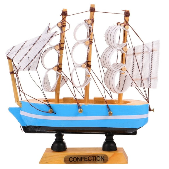 Masteelf Mini Sailboat Model for Tabletop Decor, Nautical Sailing Boat Ornament, Coastal Theme Decorative Piece