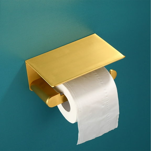 Masteelf Modern Golden Paper Roll Holder For Bathroom Tissue Dispenser 1Pack 17.0x12.0x8.0in