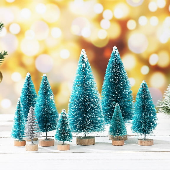 Masteelf Multi Color Mini Christmas Tree Ornaments Set of 28pcs for Decor Plastic Small Xmas Tree Decorations