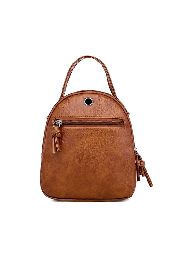 Multi Compartment Backpack Suitcase Bag Short Journey Bag 19*17*10cm Brown