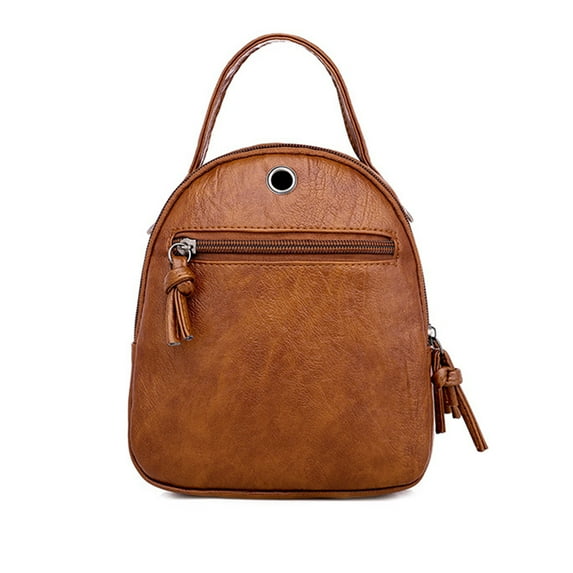 Masteelf Multi Compartment Backpack Suitcase Bag Short Journey Bag 19*17*10cm Brown