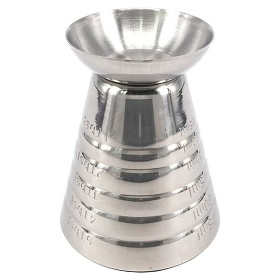 Masteelf Multi-purpose Stainless Steel Jigger Cup Silver Ounce Measuring Cup