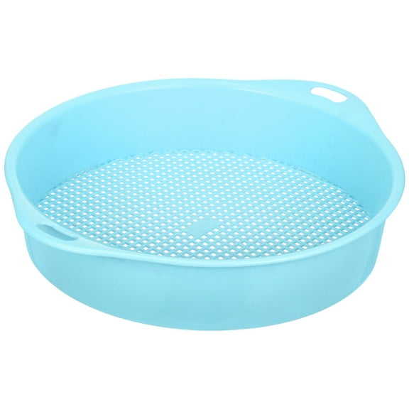 OFFIGAM Plastic Multi Use Sifting Pan Blue Durable Soil Strainer Garden Tool