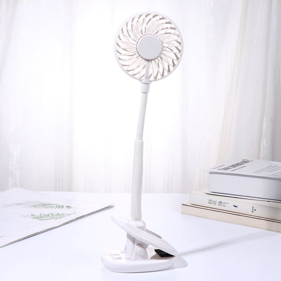 Masteelf Multifunctional USB Powered Fan with Reading Desk Lamp, White Plastic Decorative Fan and Light, 1 Piece