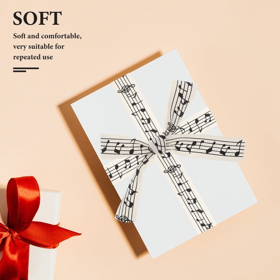 Masteelf Musical Notes Ribbon Wrapping Ribbons Bouquets Packing Ribbons For Diy Crafts Presents Wrapping Music Birthday Party Decoration 10m