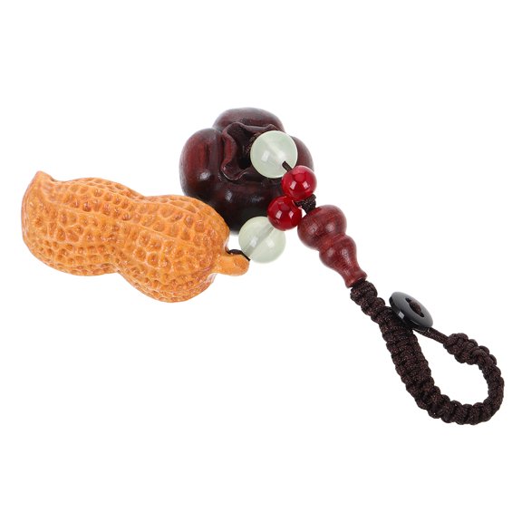 Masteelf Wood Pendant Keychain Good Luck Gourd Charm Keychain Car Key Holder Feng Shui Symbol Keyring for Backpack Wallet Ornament
