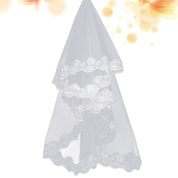 Masteelf New Long Lace Wedding Veil with Sequins and White Gauze Dress 1 Set Wedding Accessories