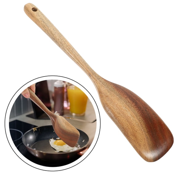 OFFIGAM Walnut Wok Spatula Wood Brown 1Pack for Professional Chefs