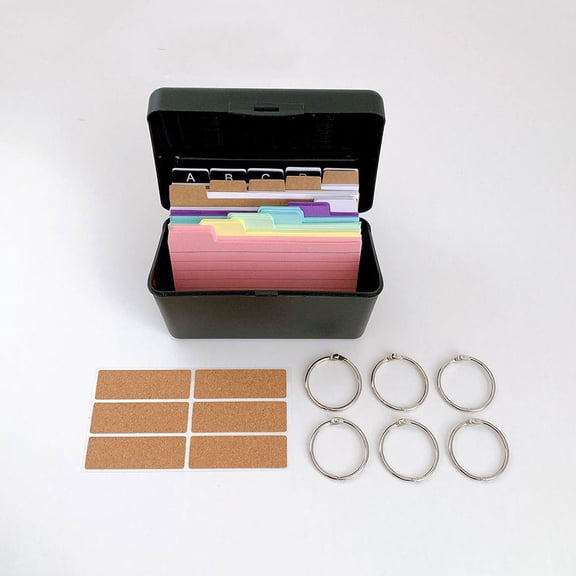 Masteelf Note Card Organizer With Index Cards Set Plastic Card Case Menu Storage Box Index Cards Storage Box For Note Organization Data Storage And Recipe Management