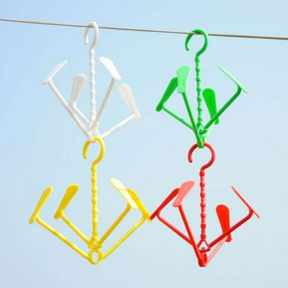 Masteelf Novelty Foldable Plastic Hanging Shoe Drying Rack Frame Shoes Hanger (Random Color)