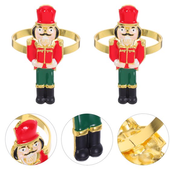 SWETRACE Nutcracker Christmas Tableware Assorted Color 4Pcs 2.4In