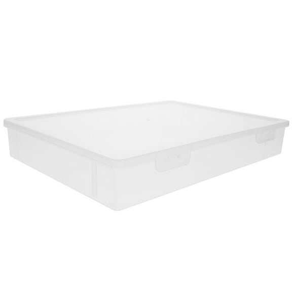 Masteelf Office Document Box Portable Project Case Certificate Holder Plastic File Storage Box (Flat Style)