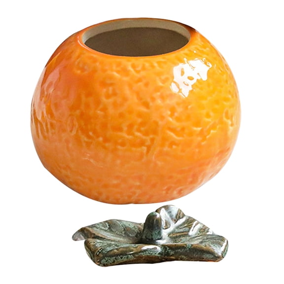 Masteelf  Orange Canister Decorative Ceramic Ornaments Tea Storage Simulation Decoration