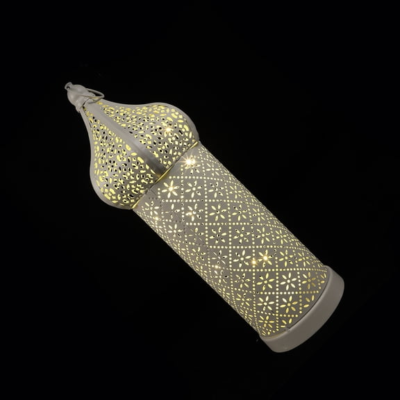 Masteelf Iron Lantern Outdoor Decorative Gift for LED Lights, Garden Patio Hanging Lamp, Weather-Resistant