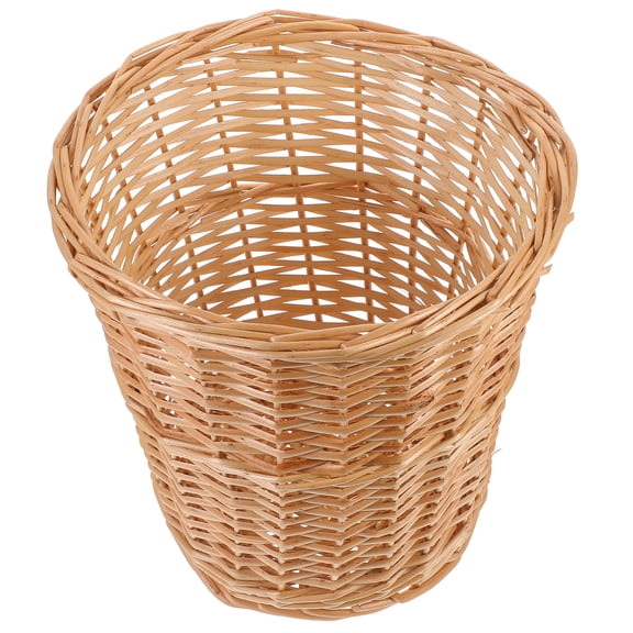 Masteelf Outdoor Garbage Can for Patio with Rattan Woven Trash Basket Weather-Resistant Waste Bin