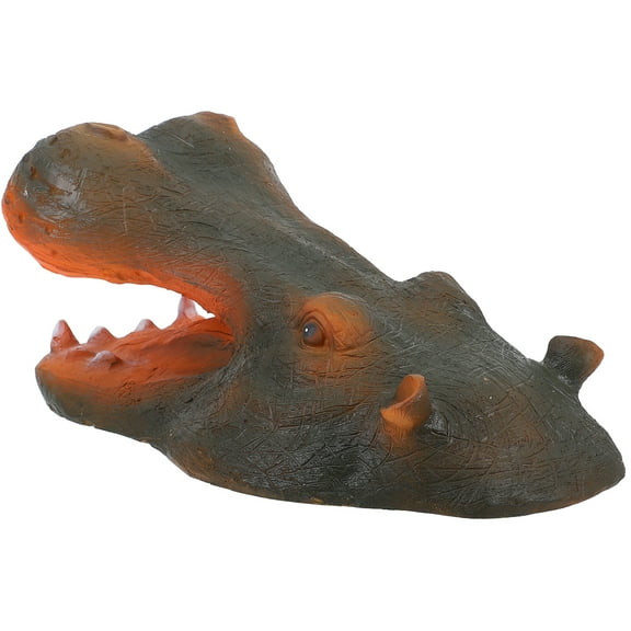 Masteelf Outdoor Statue Anti-fall Oval Hippopotamus Floating on Water 26.50X15.50X12.00CM