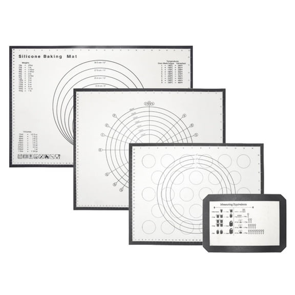 OFFIGAM Kitchen Silicone Pastry Mat Non Slip Heat Resistant Dough Rolling Surface White