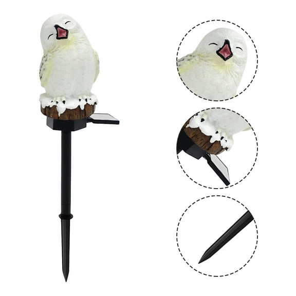 Masteelf Owl Shape Solar Powered Garden Lamp for Outdoor Use Assorted Color Durable Resin Material 3 Pack