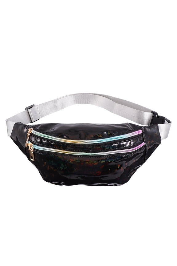 Waist Pack For Women Cross Body Bag Black Pu 1PC