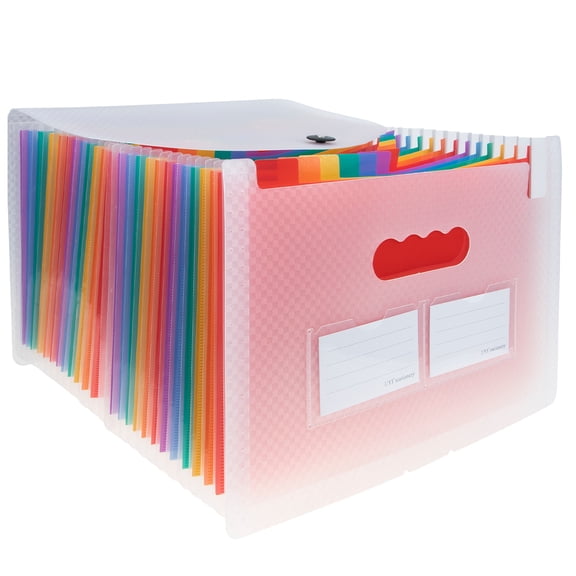 Masteelf Desk Paper Organizer with Labels and Accordion Folders, Multi-Compartment File Storage for Office and Home