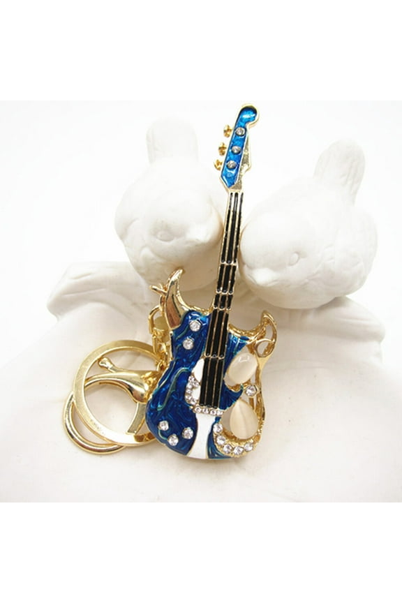 Pendant Key Ring Guitar Keychain Child 10.8X7.8CM Blue