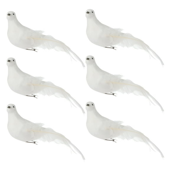 Masteelf Pendant Simulation Foam Doves Christmas Tree Decorations White