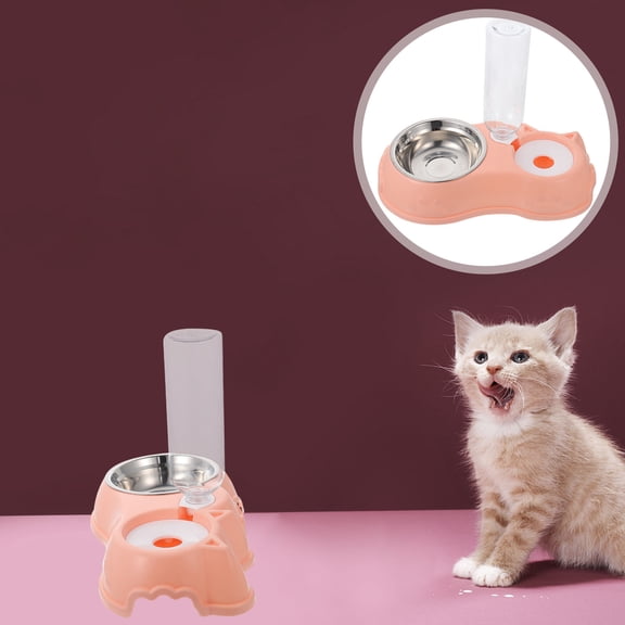 Masteelf Pet Water Feeding Bowl Supply Dog Cat Food Kitten Accessories Pink