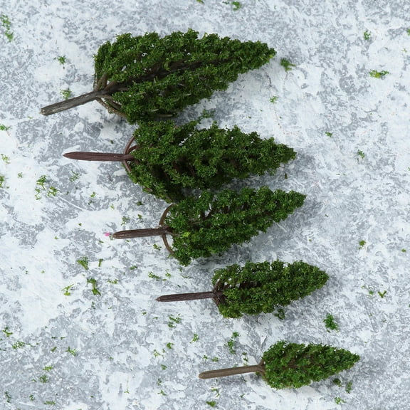 Masteelf Plastic Model Trees for Landscape Scenery Decor with Realistic Green Leaves and Trunk 20pcs Various Heights