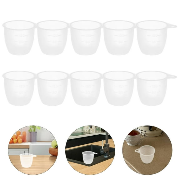 Masteelf Plastic Transparent Measuring Cup for Home and Precise 10pcs Small Laundry Rice Cooker Cup