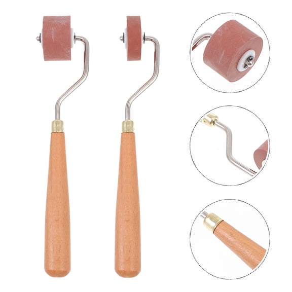 Masteelf Portable Art Roller for Crafting with Durable Rubber Material Smooth Printmaking Results for Beginners Multi 2pcs