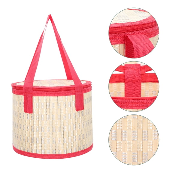 Masteelf Portable Bamboo Basket Moon Cake and Egg Packing Box Gift Packaging Box