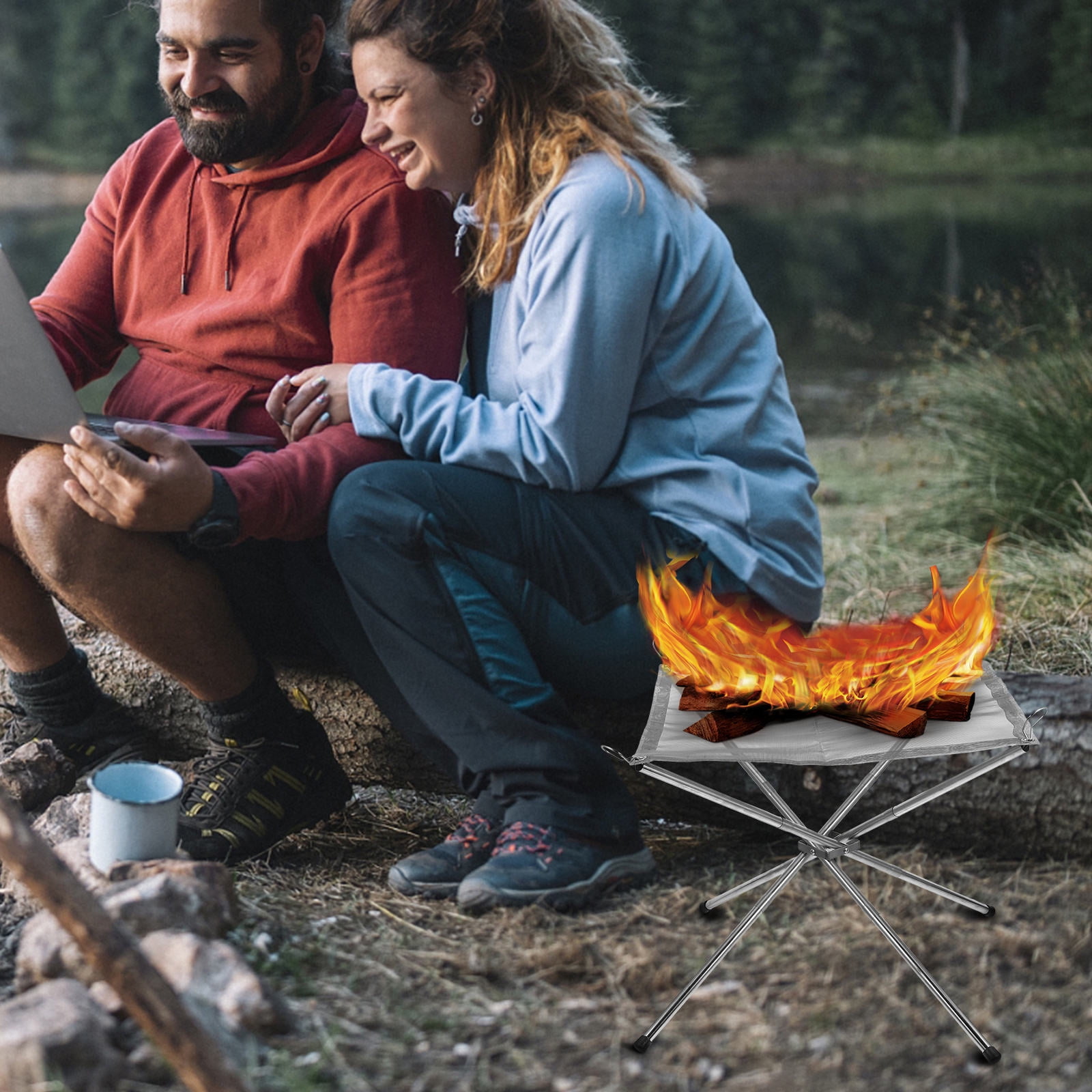 Masteelf Portable Campfire Stove Stainless Steel Stove Outdoor Bonfire ...